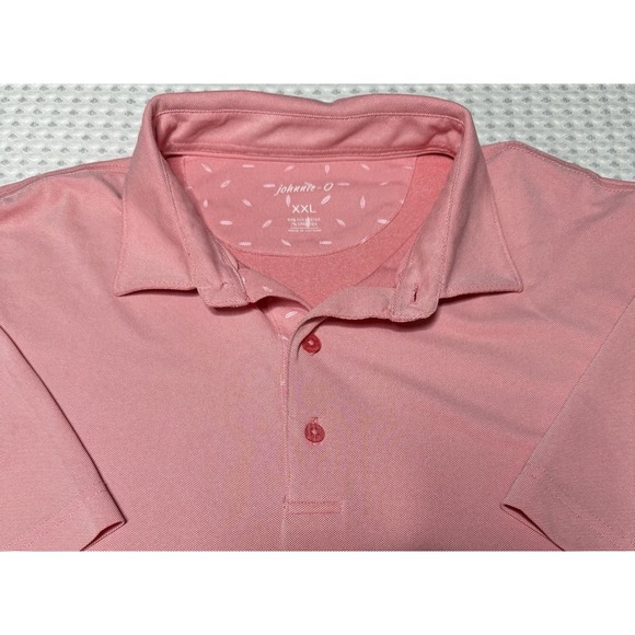 Johnnie-O Short Sleeved Men's Polo Shirt SZ XXL Streels Candy Pink Golf Preppy - Picture 5 of 9